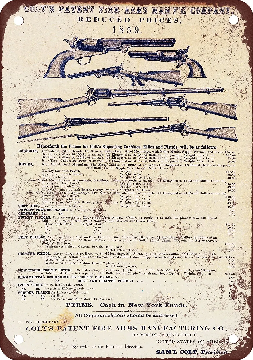 Пользовательские винтажные таблички Предупреждение ющий знак пистолет и винтовка Настенный декор из металла Размер: 20*30 см - Цвет: Черный