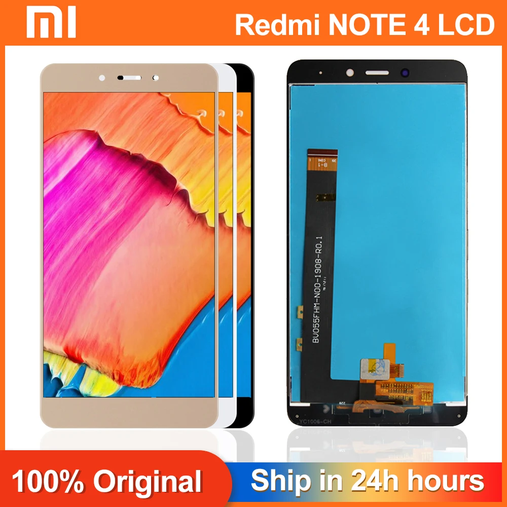 ЖК дисплей 5 дюйма и сенсорный экран с рамкой для Xiaomi Redmi Note 4 (Процессор: MTK Helio