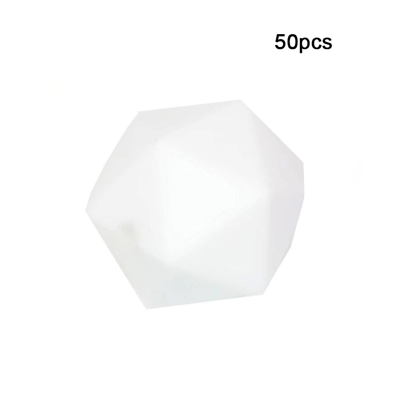 LOFCA 50 шт. Icosahedron силиконовые бусины без бисероплетения пищевого качества силиконовые бусины для прорезывания зубов для детских сосок цепочка Прорезыватель жевательная игрушка подарок - Цвет: Snow