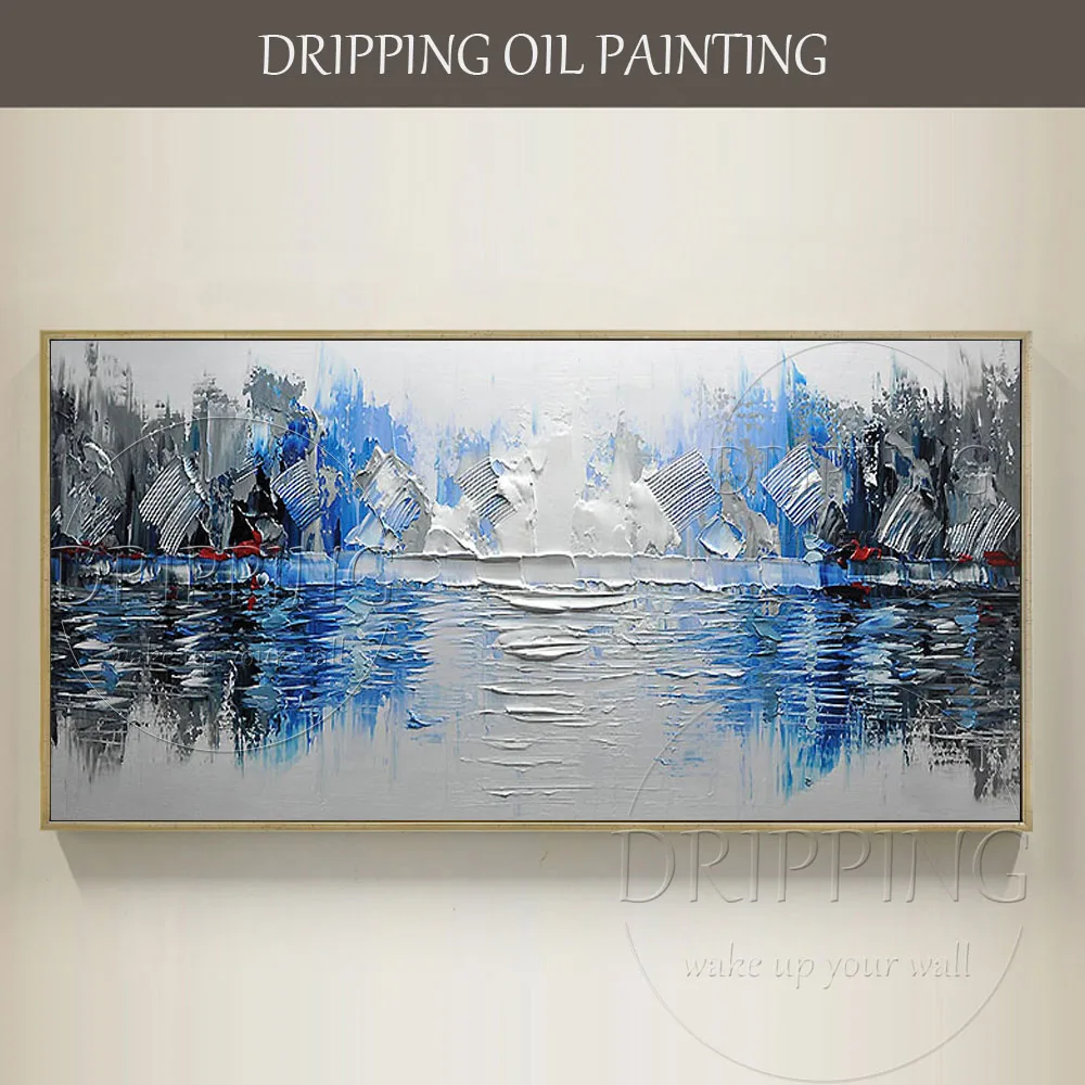 

Pure Hand-painted Abstract Landscape Acrylic Painting on Canvas Thick Paints Acrylic Pictures Abstract Canvas Acrylic Painting