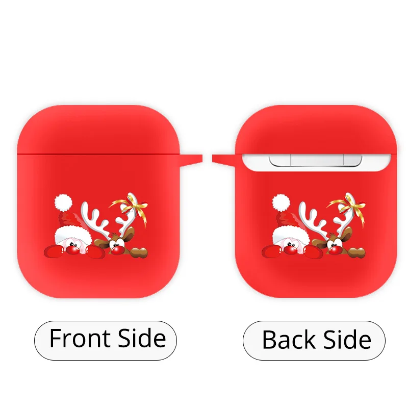EJTRED009 ТПУ Силиконовые Bluetooth беспроводные наушники чехол для AirPods забавная Рождественская елка Защитная крышка аксессуары для кожи для AirPods 1 2 - Цвет: EJTRED009