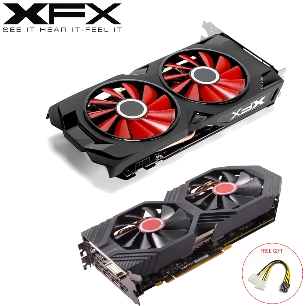 Видеокарта XFX AMD Radeon RX580 4 ГБ DDR5 GPU RX 580 Гб 256 бит для настольных ПК игр геймеров