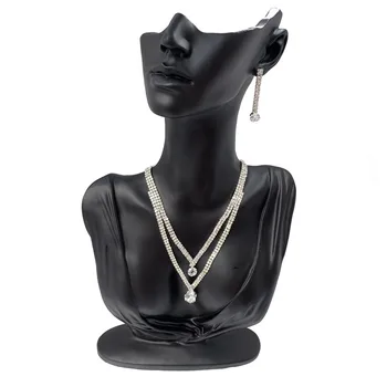 

Drop Crystal Pendant Bridal Wedding Jewelry Sets Silver Color Rhinestone Women Necklace Sets Engagement Jewelry Wholesale