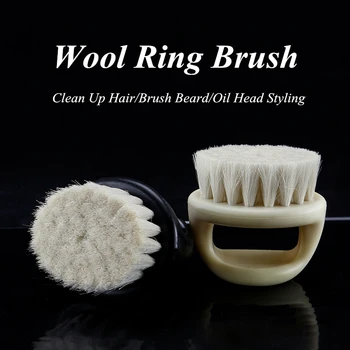 

Wool Hair Soft Texture Hairdressing Finger Brush Dense Hair Oil Slick Head Styling Ring Hairbrush Salon Neck Duster Brush G0718
