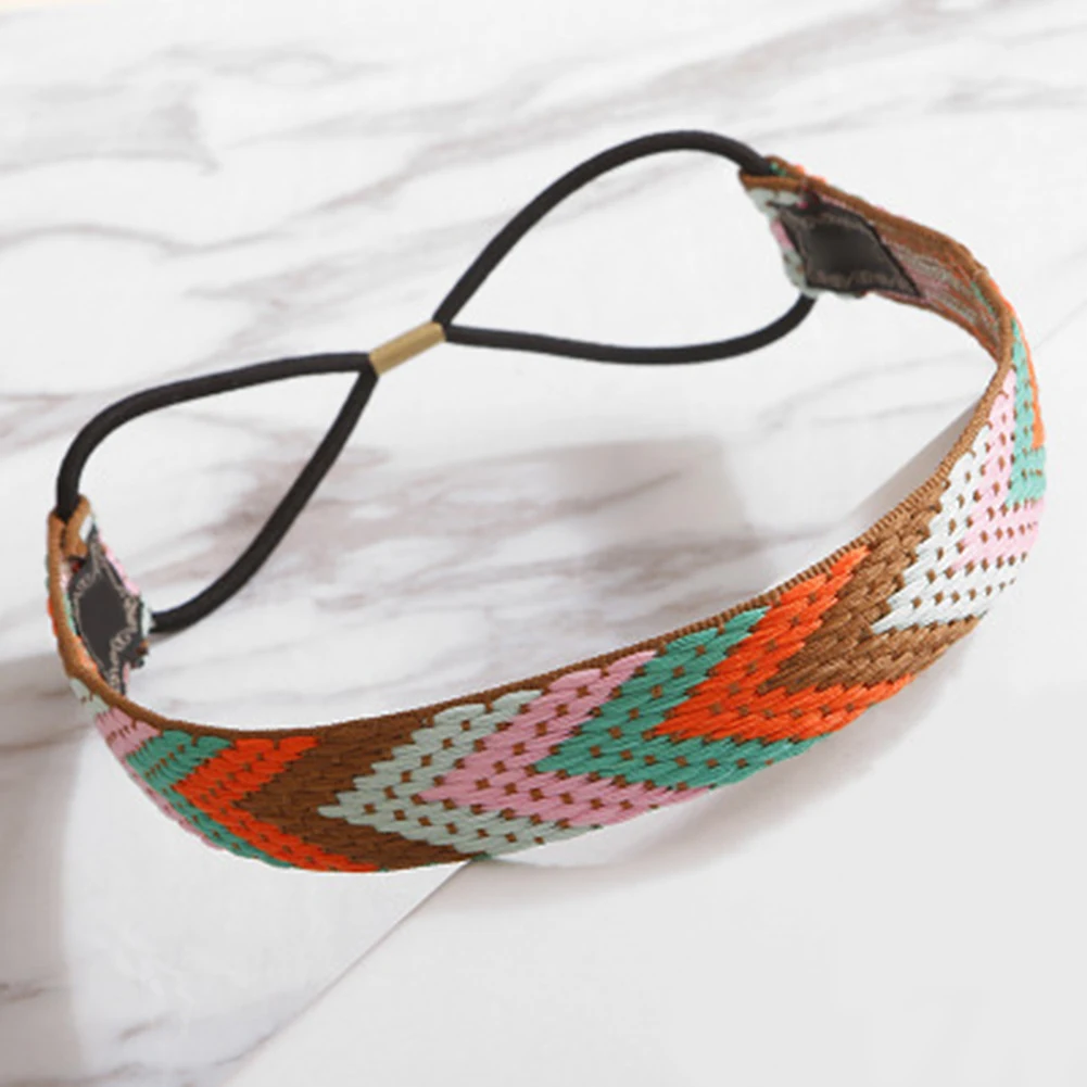 Этнический Винтажный стиль Boho женские эластичные плетеные повязки на голову девушки головной убор, резинка для волос аксессуар