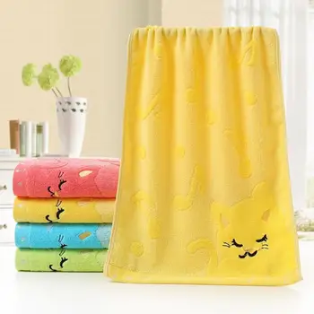 

Cartoo Cute Cats Musical Note Child Soft Towel Water Absorbing for Home Bathing Shower Quick-Dry Microfiber Water absorption