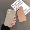 Ottwn Simple solide couleur marron gris amour coeur coque de téléphone pour iphone 11 pro X XR XS Max SE2022 7 8 Pro 6 6s Plus housse souple en TPU ► Photo 3/6