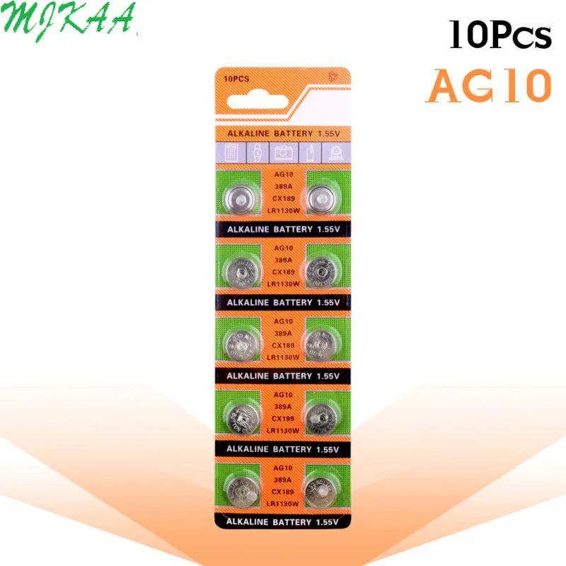 10 фотоэлементов AG10 LR54 щелочная батарея 1 55 в SR54 389 189 LR1130 SR1130 кнопочные батареи для