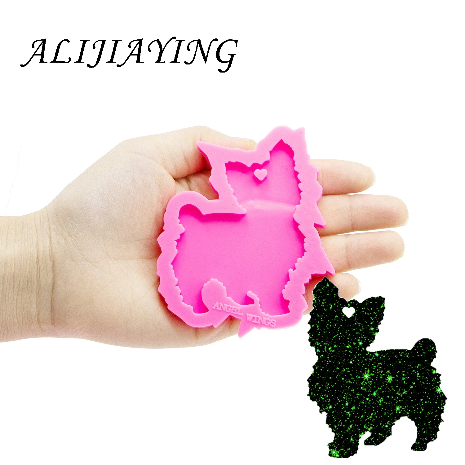 DY0264 Pink Овцы силиконовые формы брелок для смолы эпоксидной смолы ремесло DIY кошка силиконовый блестящий брелок ювелирный кулон DY0264 - Цвет: DY0264 Pink