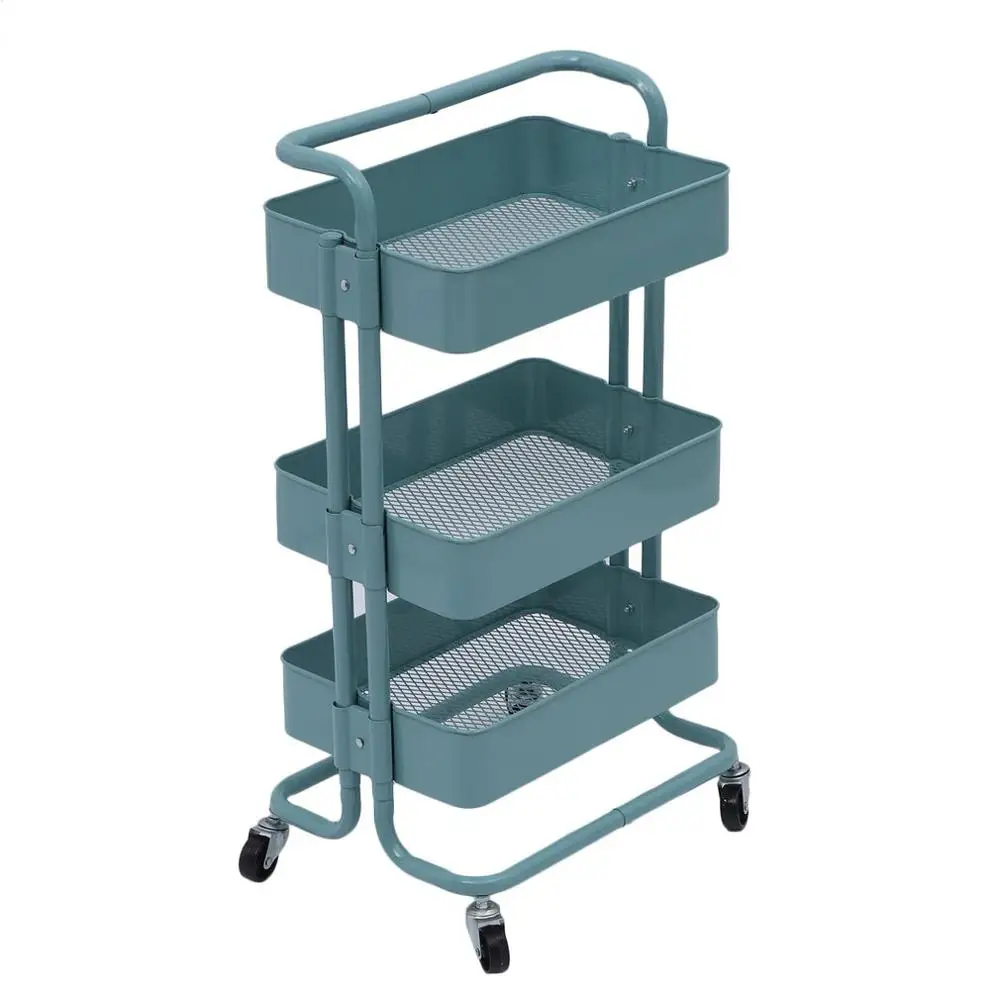 

2019 Kitchen Trolley 3 Layers Office Cart Rolling Storage Rack Workshop Trolley With Four Wheels Portable Tool Storage Cart