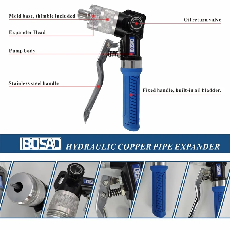 Hydraulic Expander HVAC Hydraulic SWAGING Tool Kit For Copper Tubing Expanding Copper Tube Expander Tool 3/8" to 1-5/8" VG-300AL 3