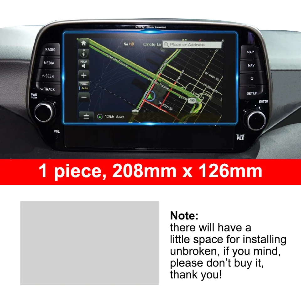 8 дюймов для hyundai Tucson защита экрана из закаленного стекла для автомобиля gps навигация Сенсорный экран пленка дисплей защитная пленка - Название цвета: 1 piece 208x126mm