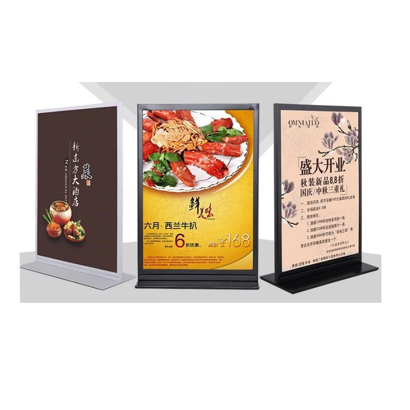 Desktop poster display stand POP vertical card KT board billboard table advertising rack A3/A4 double-sided brand display shelf