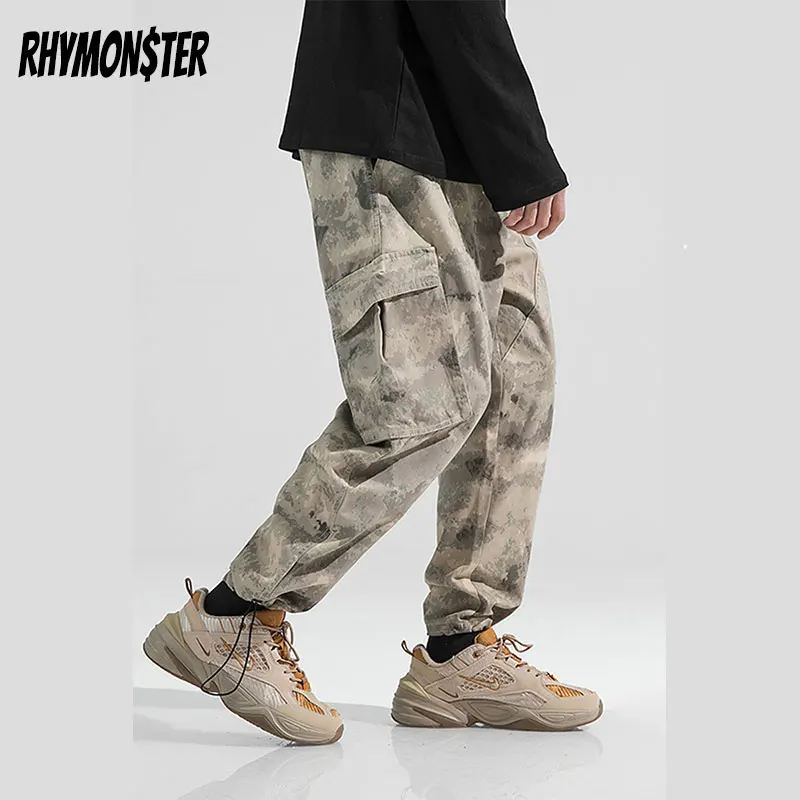 Шаровары шаровары RHYMONSTER с большими карманами, мешковатые штаны для бега 2021, мужские повседневные шаровары для бега, уличная одежда в стиле хип хоп, Модные свободные брюки|Повседневные брюки| | АлиЭкспресс