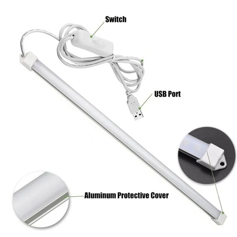 

5V Modern Table Lamp with Usb Port 3W/5W Dimmable LED Under Cabinet Lighting Super Bright LED Light Bar for Kitchen Office Study