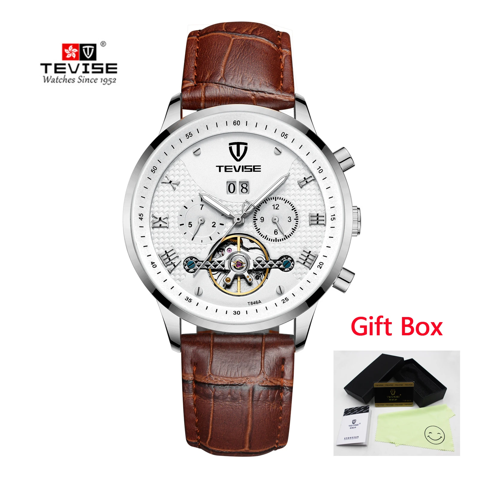 silver white Tevise мужские полые часы Tourbillon автоматические механические часы Лидирующий бренд самообмотки мужские наручные часы мужские Relogio Masculino - Цвет: silver white
