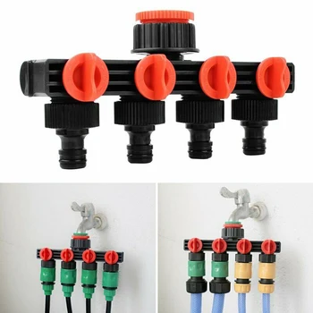 

4 Way Garden Water Tap Splitter Adaptor Quick Thread Hose Pipe Connector Adapter