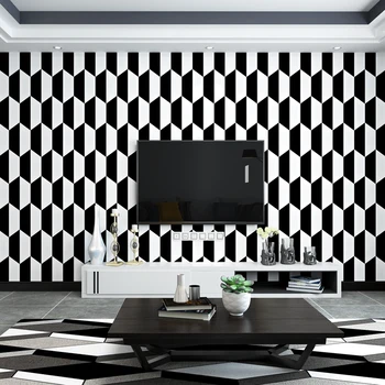 

Black white wallpaper modern minimalist nordic style geometric figure living room bedroom dining room TV background wall paper
