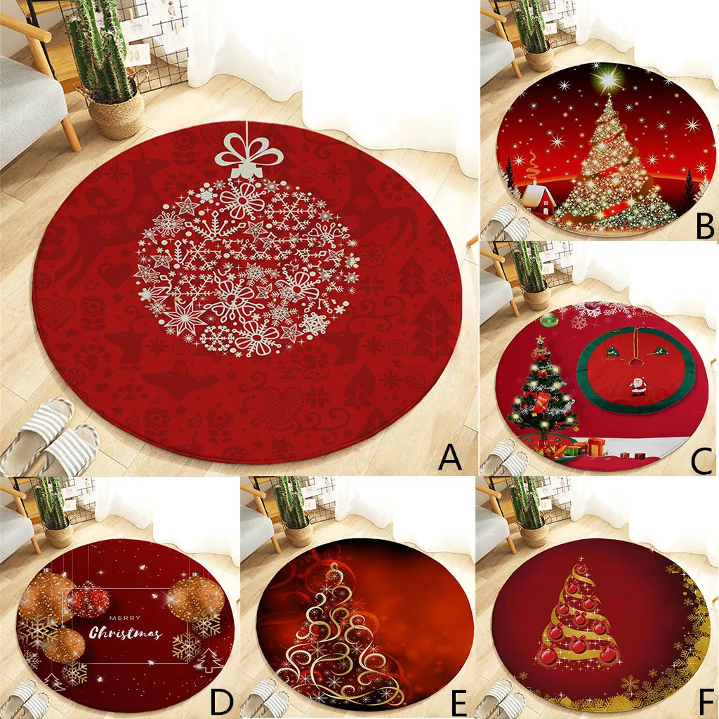 

Merry Christmas Carpet Flannel Kitchen Doorway Bathroom Floor Carpet Floor Mat Print 60cm Christmas Party Decoration M850#