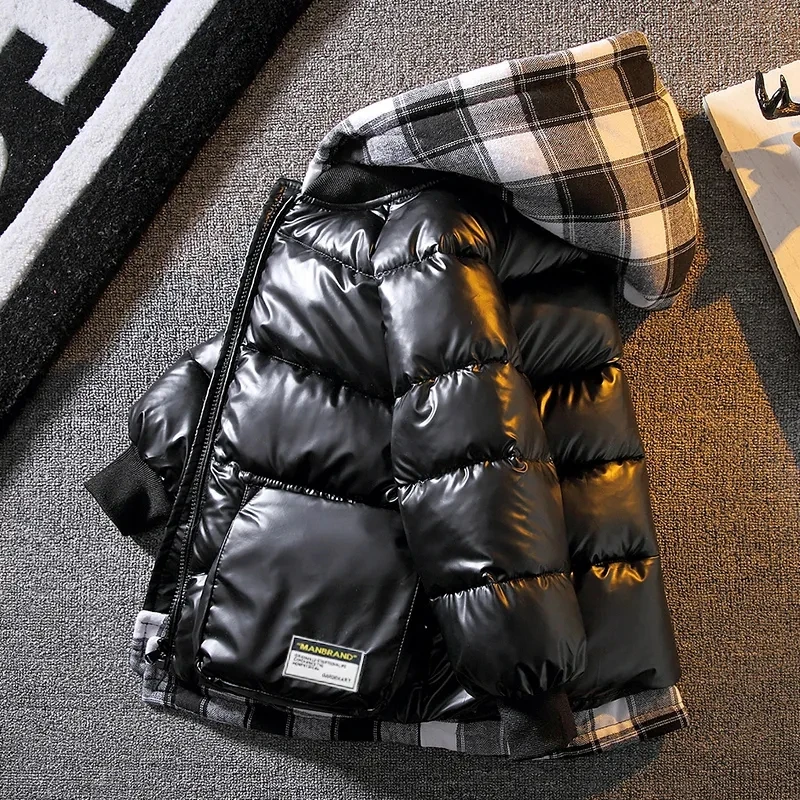 Winter Boys Coat Padded Jacket New Big Children's Thick Down Jacket Kids Clothing Bright Face Padded 4-11T