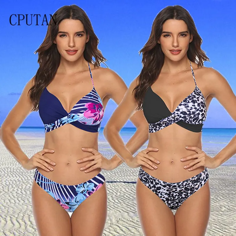 

Sexy Bikinis Women Swimsuit High Waisted Bathing Suits Swim Halter Push Up Bikini Set Pachwork Plus Size Swimwear Beachwear 3XL