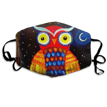 

Mouth Mask Colorful Owl Animal Print Masks - Breathable Adjustable Windproof Mouth-Muffle, Camping Running for Women and Men