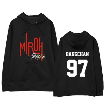 

KPOP StrayKids MIROH Album Thin Hoodie Hip Hop Casual Loose Hooded Clothes Pullover Printed Long Sleeve Sweatshirts WY1005
