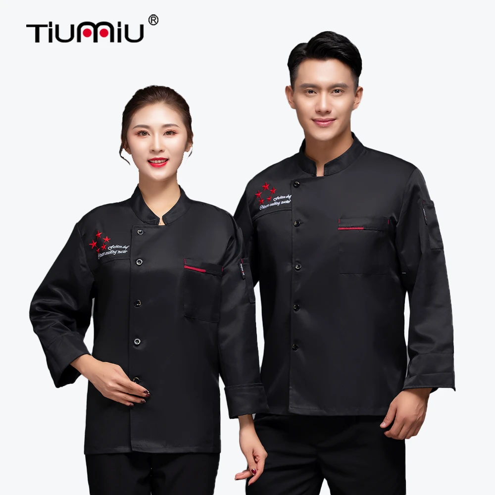 

Long Sleeve Restaurant Cook Chef Uniform Hotel Kitchen Wear Women Men Chef Jacket Food Service Reposteria Bakery Work Clothes