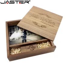 JASTER Maple Photo Album Wood USB+Box Memory Stick Pendrive 8GB 16GB 32GB 64GB Photography Gift Free LOGO (170*170*35 mm)