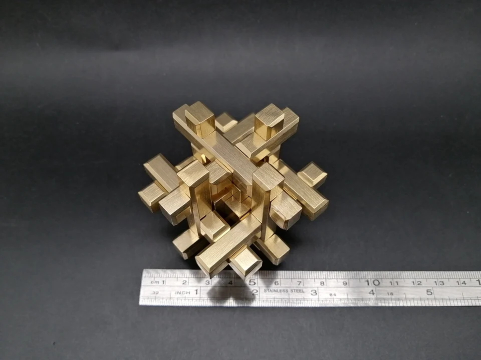 3D головоломка клетка крестообразная Игра Головоломка игрушка Китайский Конг Мин замок коллекционирование, хобби медная металлическая модель