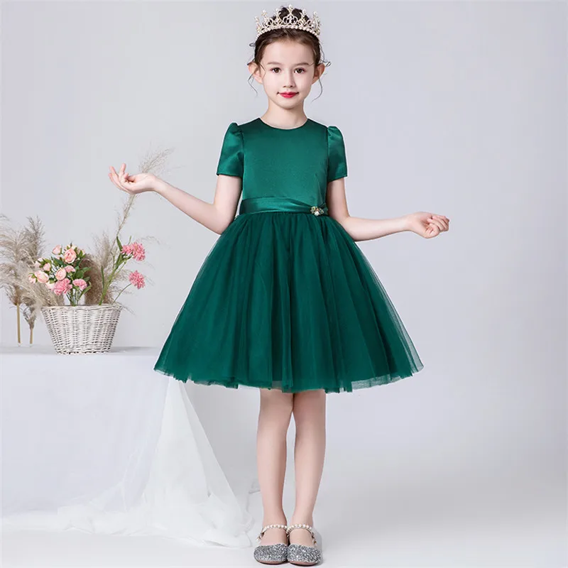 

Little Kids Baby Elegant Sweet Cute Birthday Wedding Party Princess Prom Dress Toddler Children Host Piano Tutu Fluffy Dresses