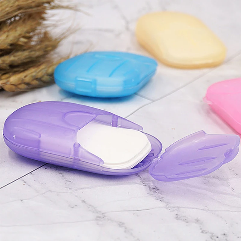 

Travel Washing Hand Bath Soap Paper Cosmetics Travel Portable Hand Washing Box Jasmine Scented Slice Sheets Foaming Soap Case