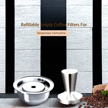 

Small Cup 70ML Upgraded Stainless Vertuo Plus Coffee Capsule For Nespresso Vertuoline GCA1 & Delonghi ENV135 Coffee Filters Pod