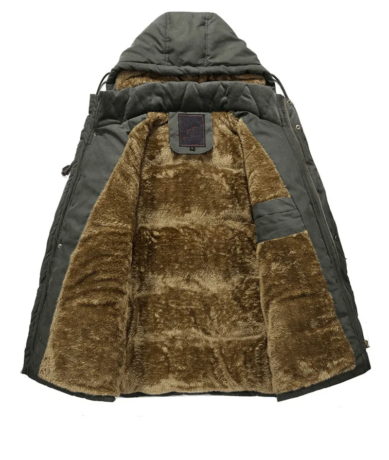 en's winter jacket plus thick velvet hooded cotton jacket warm jacket coat large size Parker coat
