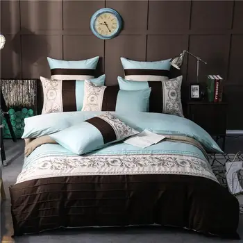 

4/6/7Pcs Egypt cotton Beauty of Art Bedding Set Embroidery wrinkle Duvet cover set Bed Sheet Pillowcases Queen King size