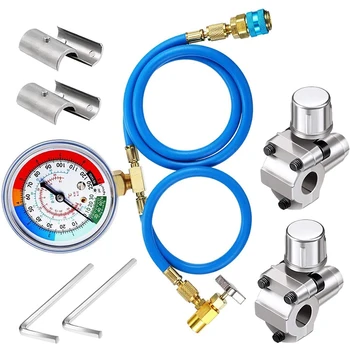 

R134A Charging Hose with Gauge,with BPV31 Piercing Tap Valve Kit