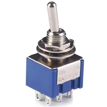 5 pces azul profundo mini 6 pinos 2 posição alternância interruptores on-on dpdt mini interruptor 6a/125v 3a/250v ac MTS-202 marinha sl