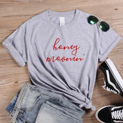 Gray-Red ONSEME Honeymoon Just sevened футболка s женские футболки Эстетическая одежда Топы женские футболки уличная женская футболка kawaii Q-684 - Цвет: Gray-Red