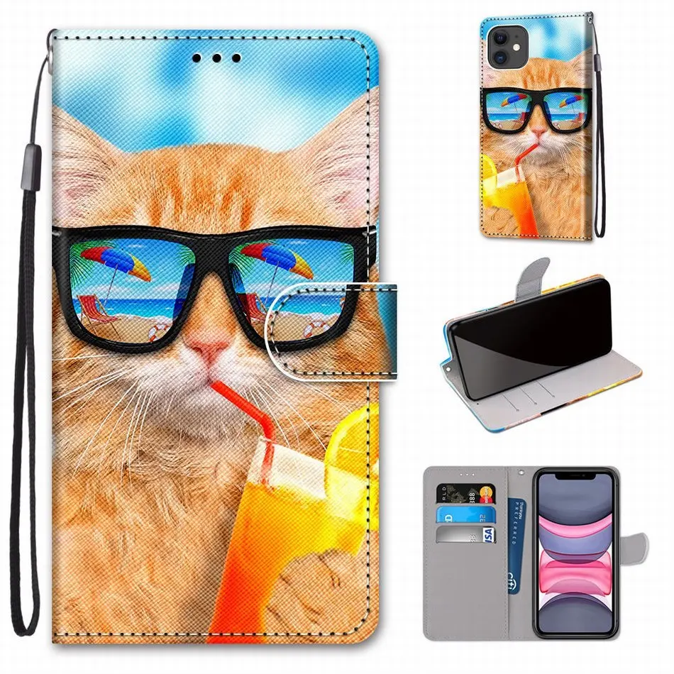 Милый ящик для животных флип кожаный чехол для крышка samsung Galaxy J5 J7 Pro J4 Core J6 плюс J8 J710 J510 J530 J120
