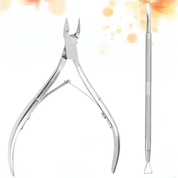 

1 Set/2pcs Useful Stainless Steel Manicure Tools Pratical Dead Skin Scissors Cuticle Trimmer Nippers Pusher
