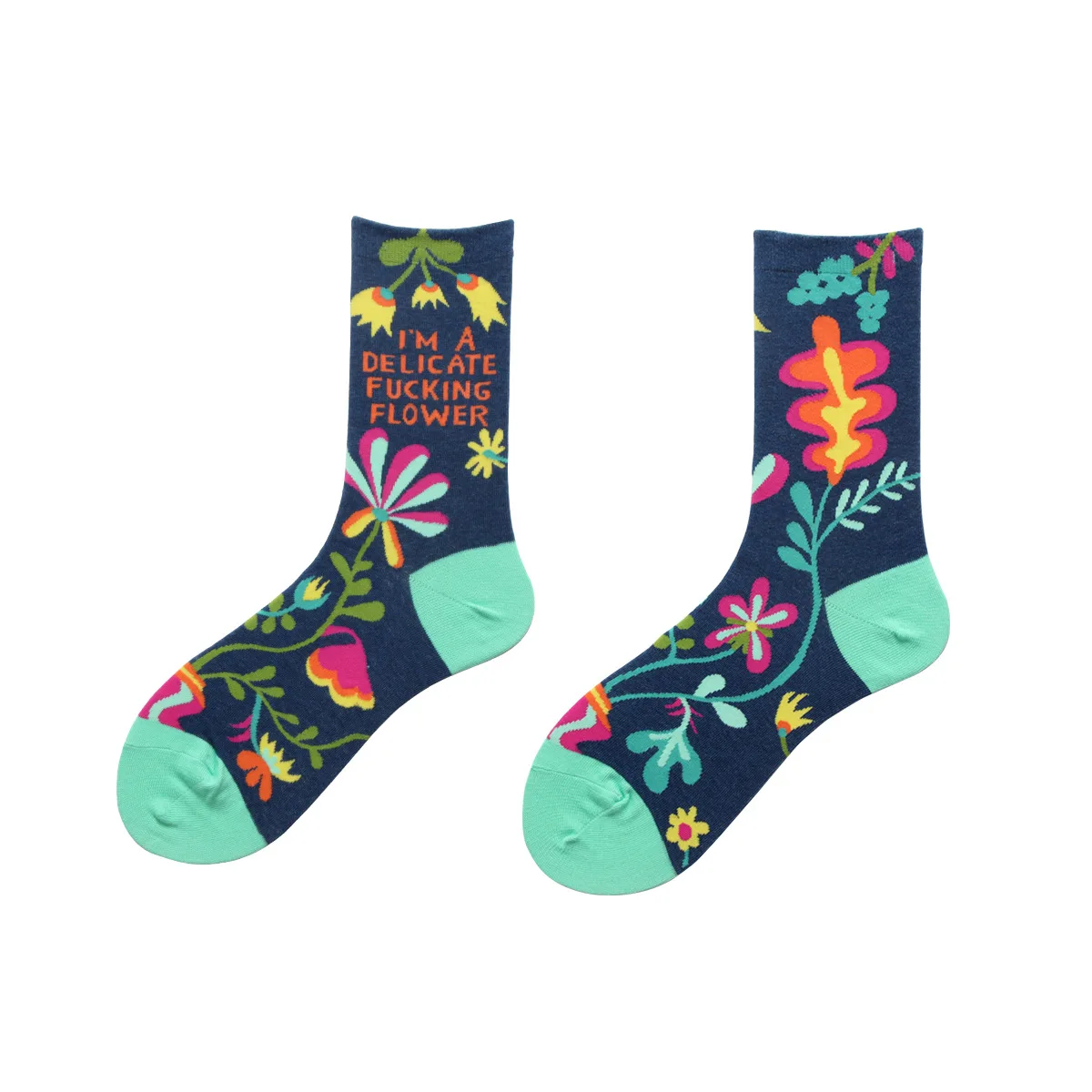 Jeseca/1 пара, женские винтажные уличные зимние носки в стиле Харадзюку, Осенние милые носки с героями мультфильмов милые рождественские носки для девочек, подарки - Цвет: Синий