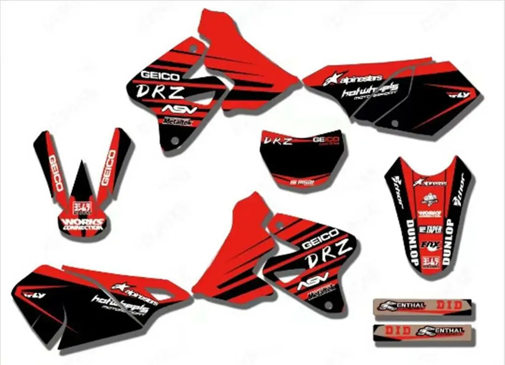 Набор стикеров для Suzuki DRZ400 DRZ 400 2000 2001 2002 2003-2009 2010 2011 2012 | Автомобили и мотоциклы