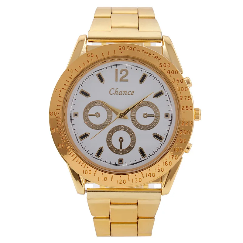 

Cross Border Hot Selling Large Dial Three-Eyed MEN'S Watch Men's Quartz Watch Steel Belt Manufacturers Currently Available Whole