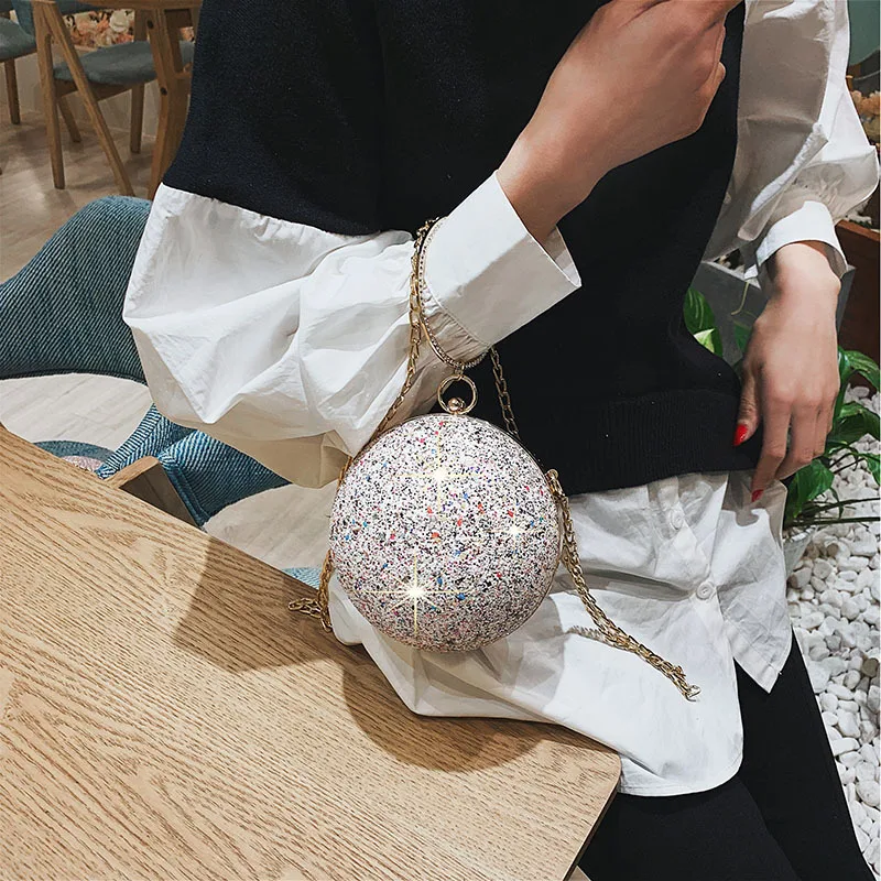 Round Ball Evening Bags Women 2023 Fashion Smooth Bright Surface Bags  Clutch Lady Crossbody Bags Party Chain Handbag And Purse - AliExpress