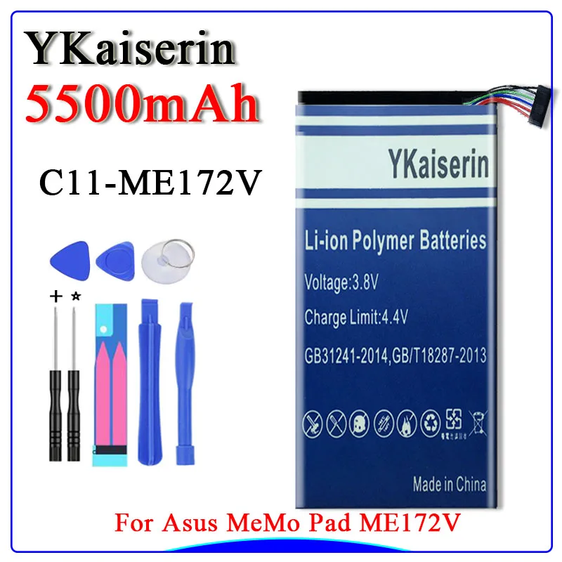 Для Asus MeMo Pad ME172V ME172 K004 / ME371MG ME371 5500 мАч сотовый телефон Батарея C11-ME172V полимерный