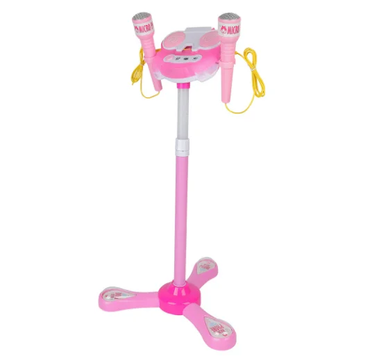 Children Dual Microphone Adjustable Karaoke Singing Machine Musical Instruments Toy Children Educational Loudspeaker Toys Gifts
