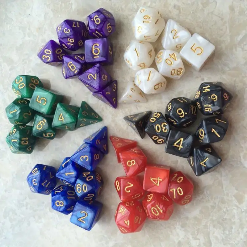 7pcs/lot TRPG Polyhedral Dice Game For RPG Dungeons And Dragons DND MTG D20 D12 D10 D8 D6 D4 Table | Спорт и развлечения