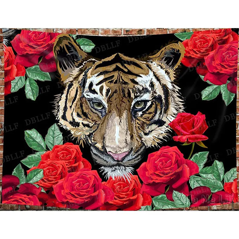 

Тигровый цвет, красные розы, настенное украшение для спальни, спальни, гостиной