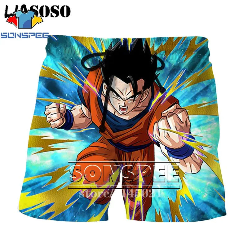 SONSPEE мужские шорты с 3d принтом японского аниме DBZ Dragon Ball Z Son Goku Kakarotto, пляжные повседневные шорты, пляжные шорты D03