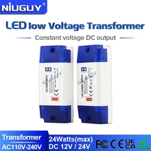 

24W LED Transformer Driver 110-240VAC to DC12V/24V, NiuGuy Power Supply for Under Cabinet Puck Light, Lights Strips, G4,MR11